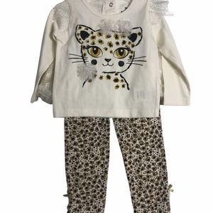 Glam sparkling leopard top ruffle skirt pants